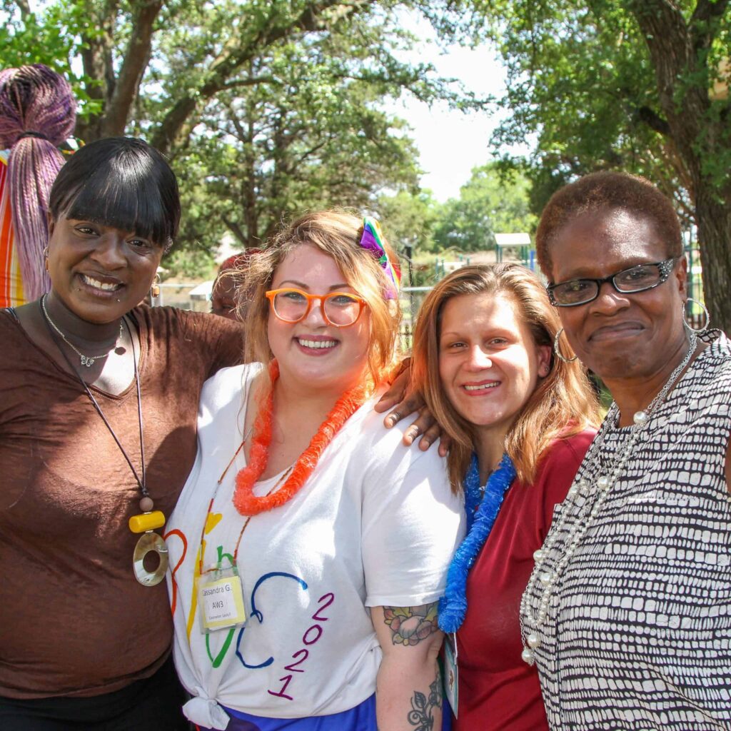 A group of women smiling