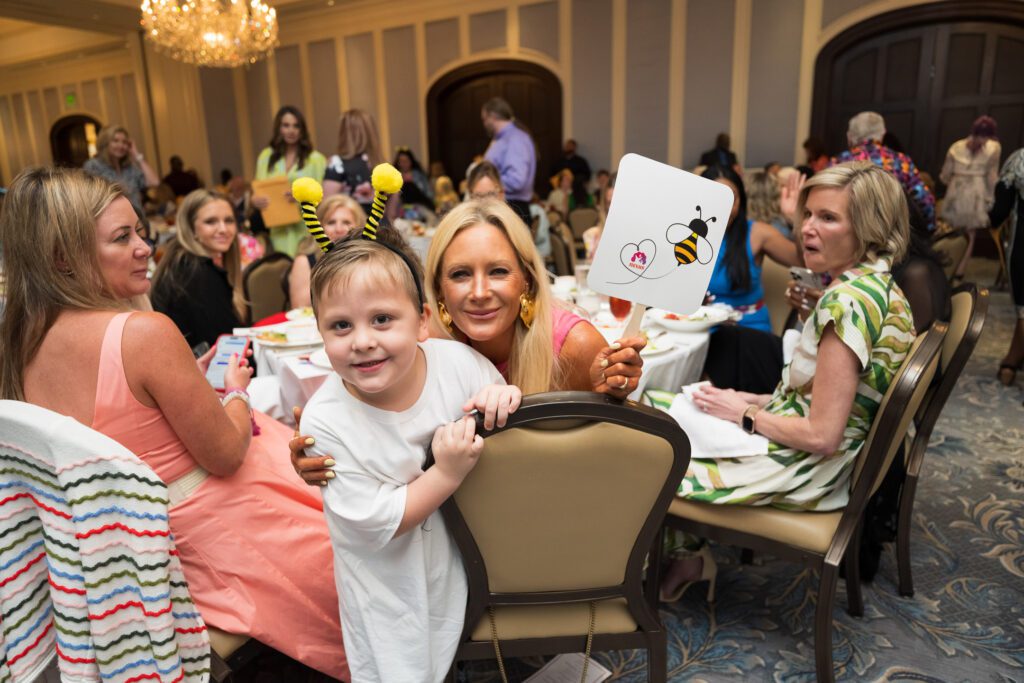 Women and children having brunch