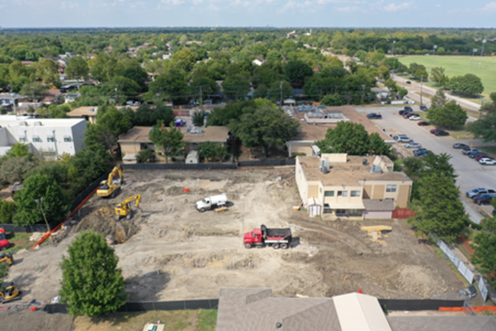 aerial view of construction site