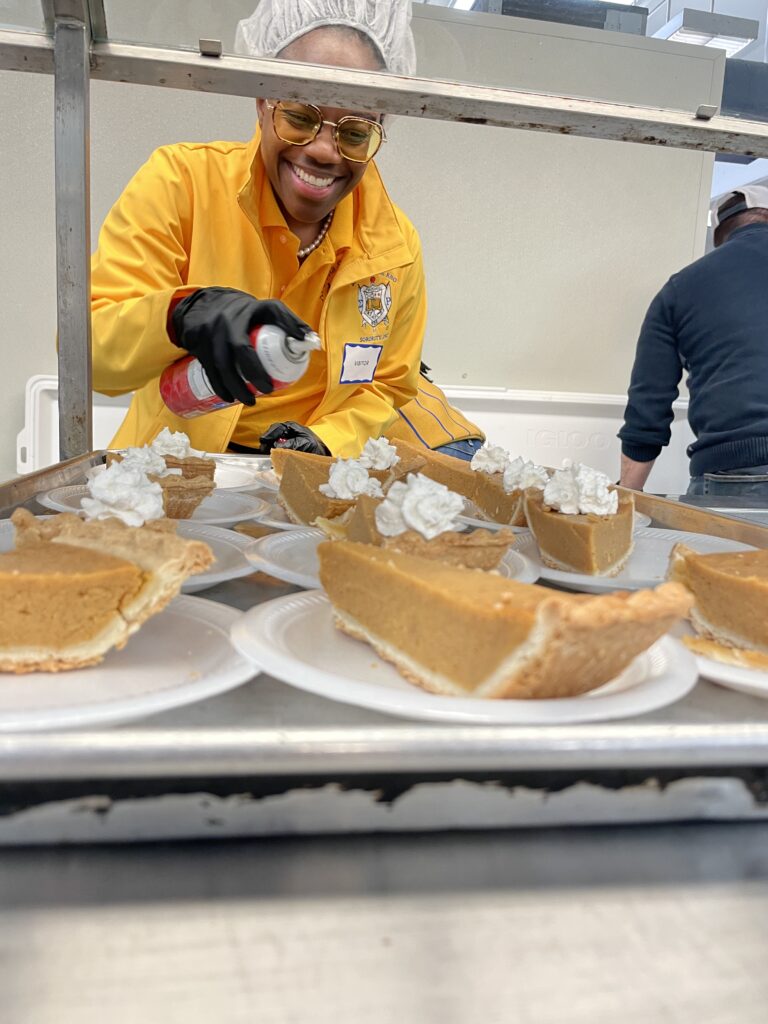 Smiling volunteers