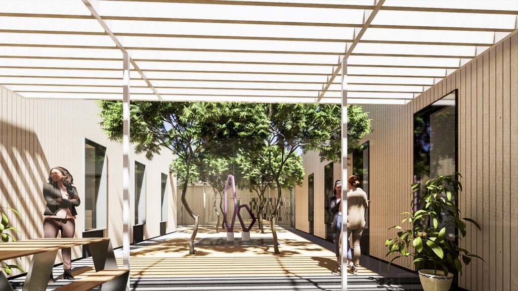 courtyard of building