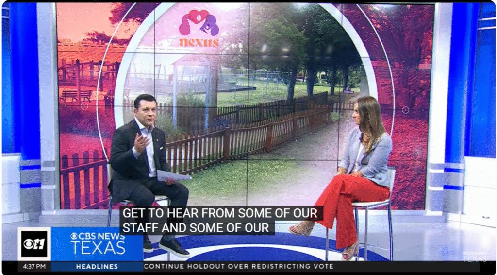 screengrab of CBS 11 interview